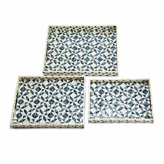 Flash Sale ✨ Unbranded Geometric Mosaic Pattern Tray 3-Piece Set 🔔