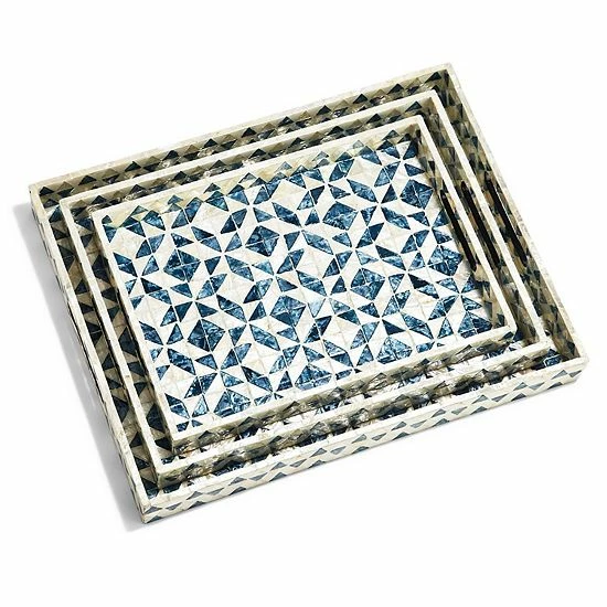 Flash Sale ✨ Unbranded Geometric Mosaic Pattern Tray 3-Piece Set 🔔 - Image 2