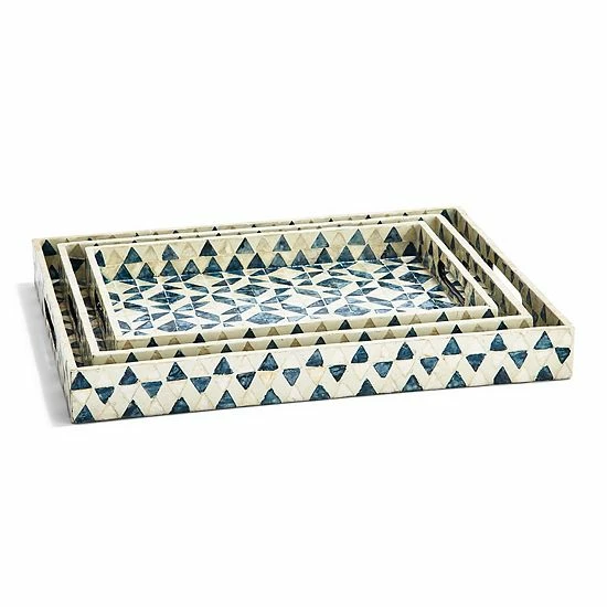 Flash Sale ✨ Unbranded Geometric Mosaic Pattern Tray 3-Piece Set 🔔 - Image 3