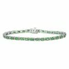 Discount ❤️ Unbranded Sterling Silver 1/2 Carat T.W Diamond & Gemstone Bracelet Emerald 👍