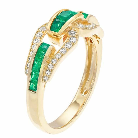 Cheap ๐งจ Unbranded 10k Gold Emerald & 1/4 Carat T.W. Diamond Ring โญ - Image 2