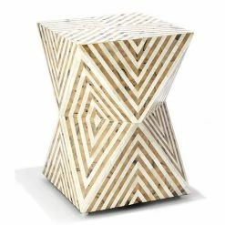 Discount 😍 Unbranded Arrows Taupe And White Stool 👍