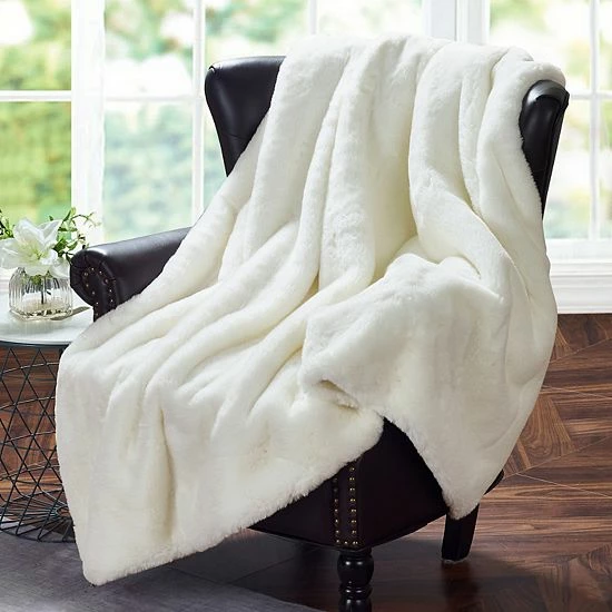 Best deal 🌟 Unbranded Heavy Faux Fur Throw Bleached Aqua ❤️ - Image 2