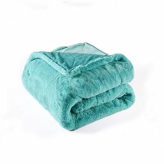 Best deal 🌟 Unbranded Heavy Faux Fur Throw Bleached Aqua ❤️ - Image 3