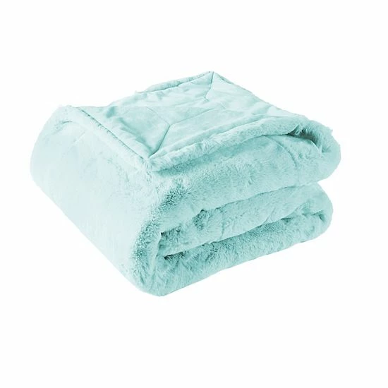 Best deal 🌟 Unbranded Heavy Faux Fur Throw Bleached Aqua ❤️ - Image 5