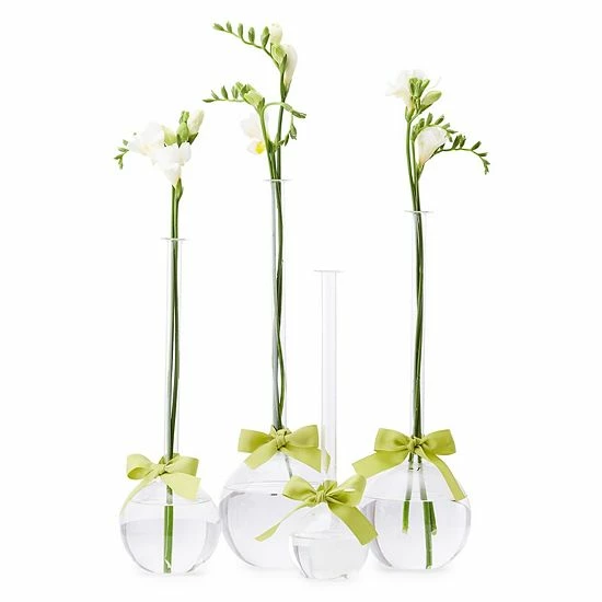 Cheap ๐ Unbranded Set Of 4 Green Ribbon Bubble Vases โ