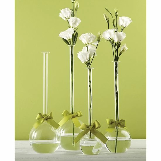 Cheap ๐ Unbranded Set Of 4 Green Ribbon Bubble Vases โ - Image 2