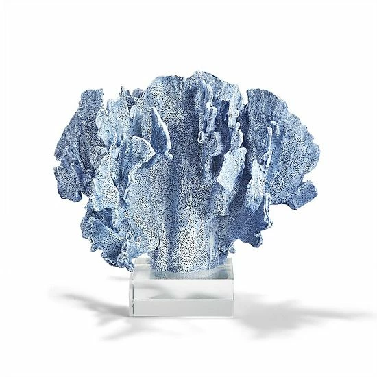 Best deal 🎉 Unbranded Blue Coral Sculpture With Glass Base ⭐