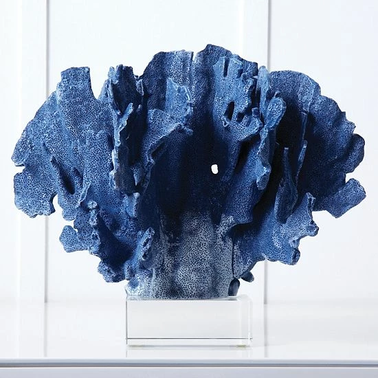 Best deal 🎉 Unbranded Blue Coral Sculpture With Glass Base ⭐ - Image 3