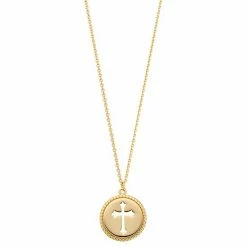 Best Sale ❤️ Unbranded 14k Gold Cutout Cross Disc Pendant Necklace 🤩