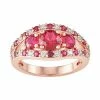 Cheapest 🌟 Unbranded 14K Rose Gold Over Sterling Silver Lab-Created Ruby & White Sapphire Ring ✨