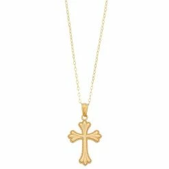 Cheap ⭐ Unbranded 10k Gold Scalloped Cross Pendant Necklace 👏