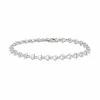 Discount 🔔 Unbranded Sterling Silver 1/6 Carat T.W. Diamond Heart Link Bracelet 👍