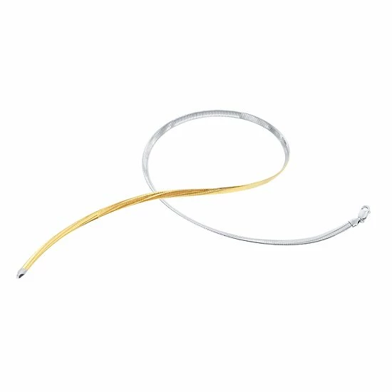 Promo 🛒 Unbranded Two Tone Sterling Silver Reversible Omega Chain Necklace 🤩 - Image 2