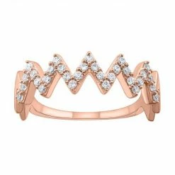 Best Pirce ✨ Unbranded 10k Rose Gold 1/5 Carat T.W. Diamond Zigzag Fashion Ring 👏