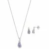 Coupon 🧨 Unbranded Sterling Silver Tanzanite & White Topaz Pendant & Earring Set ❤️