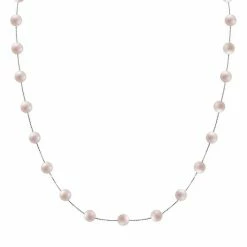 Budget 💯 Unbranded 14k White Gold Dyed Freshwater Cultured Pearl Station Necklace 🥰