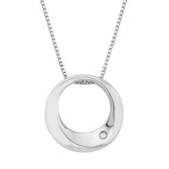 Brand new 🛒 Unbranded Sterling Silver Diamond Accent Circle Pendant Necklace 💯
