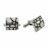 New 💯 Unbranded Men's Titanium Brushed Black Enamel Cufflinks 🛒