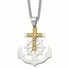 Buy 🎉 Unbranded Men's Stainless Steel Cross & Anchor Pendant Necklace ✨