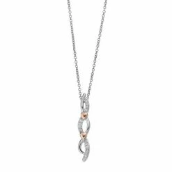 Best Pirce 🛒 Unbranded Two-Tone Sterling Silver & Diamond Accent Heart Journey Pendant Necklace 😉