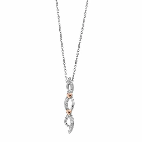 Best Pirce ๐ Unbranded Two-Tone Sterling Silver & Diamond Accent Heart Journey Pendant Necklace ๐