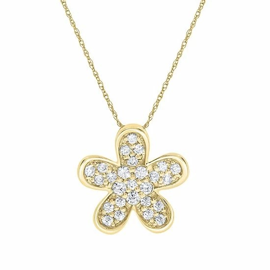 Best deal ๐ Unbranded Sterling Silver 1/6 Carat T.W. Diamond Flower Pendant Necklace ๐ - Image 3