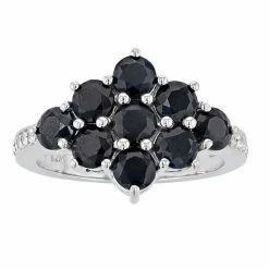 Best deal 🧨 Unbranded Sterling Silver Sapphire & White Zircon Pyramid Ring 🔥