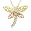 Flash Sale 🎉 Unbranded 10k Gold Tri-Tone Dragonfly Pendant Necklace 🔔