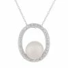 Promo ❤️ Unbranded Sterling Silver Freshwater Cultured Pearl Oval Pendant 🛒