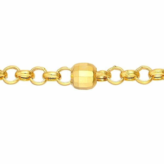 Cheap ๐ Unbranded 14k Gold Textured Bead Adjustable Station Anklet ๐ - Image 2