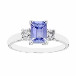 Discount 🎉 Unbranded The Regal Collection 14k Gold Tanzanite & 1/5 Carat T.W. IGL Certified Diamond 3-Stone Ring Rose ⌛