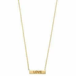 Best Sale 💯 Unbranded 14k Gold "Love" Mini Bar Necklace 🔔