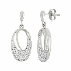 Best deal ✨ Unbranded Sterling Silver 3/8 Carat T.W. Diamond Oval Drop Earrings ✨