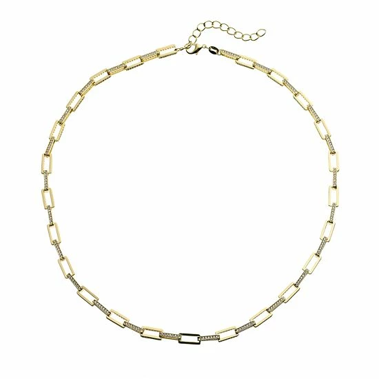 Cheap 💯 Unbranded 14k Gold Over Silver Cubic Zirconia Cable Chain Necklace Gold Tone ✨ - Image 3