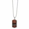 Cheap 😀 Unbranded Men's Enameled Stainless Steel Tiger's Eye "DAD" 🦮 Dog Tag Necklace ✨