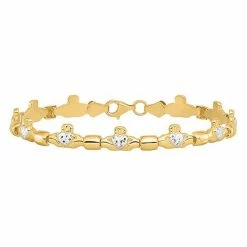 Cheap 👏 Unbranded 14k Gold Claddagh Polished Link Bracelet 🔥