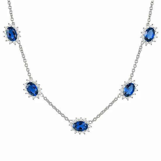 Best reviews of ❤️ Unbranded Sterling Silver Lab-Created Blue & White Sapphire Necklace ⭐