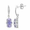 Hot Sale 🥰 Unbranded Sterling Silver Oval Tanzanite & White Zircon Earrings 🎉