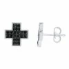 Buy 👍 Unbranded Men's Sterling Silver 1/2 Carat T.W. Diamond Cross Stud Earrings ✨
