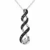 Budget 😍 Unbranded Stella Grace 1/10 Carat T.W. Black Diamond And Lab-Created White Sapphire Sterling Silver Twist Pendant Necklace 😀