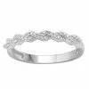 Cheap 💯 Unbranded 10k White Gold 1/10 Carat T.W. Diamond Stackable Twist Band Ring 🎁
