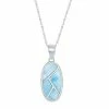 Buy 👍 Unbranded Sterling Silver Oval Larimar Pendant Necklace ⌛