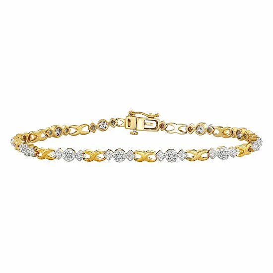 Cheap ๐ Unbranded 10k Gold Over Silver 1 Carat T.W. Diamond Infinity Link Bracelet โค๏ธ