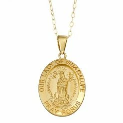 Budget ✨ Unbranded 14k Gold Lady Of Guadalupe Medal Pendant Necklace 🔔