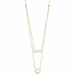 Best reviews of ⭐ Unbranded 14k Gold "Mom" & Heart Layered Necklace ✔️