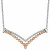 Buy 🔥 Unbranded Two Tone Sterling Silver 1/3 Carat T.W. Diamond Chevron Necklace 👏
