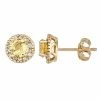 Outlet 🛒 Unbranded 14k Gold Yellow Sapphire & 1/8 Carat T.W. IGL Certified Diamond Halo Earrings ✔️