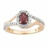 Promo ⌛ Unbranded 10k Gold Garnet & 1/4 Carat T.W. Diamond Oval Halo Ring 🎉