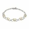 Deals 🎁 Unbranded Two Tone Sterling Silver 1/4 Carat T.W. Diamond Heart Infinity Bracelet 😀